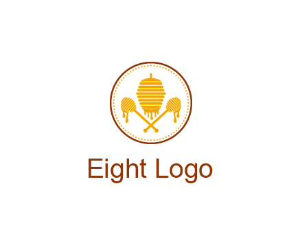 honeycomb with honey dipper logo