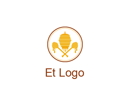 honeycomb with honey dipper logo