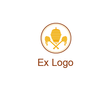 honeycomb with honey dipper logo