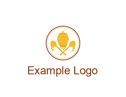 honeycomb with honey dipper logo