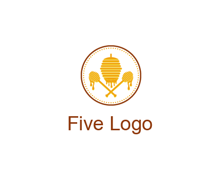 honeycomb with honey dipper logo