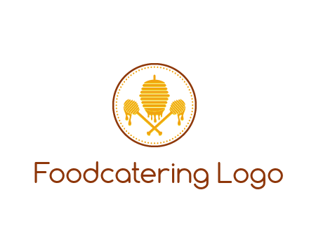 honeycomb with honey dipper logo