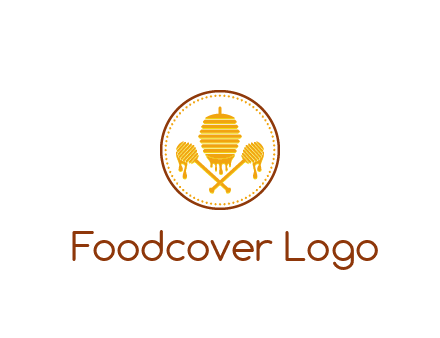 honeycomb with honey dipper logo