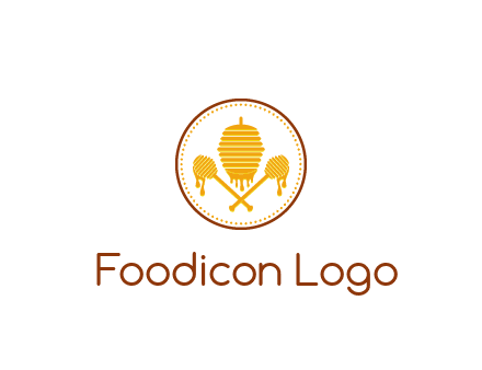 honeycomb with honey dipper logo
