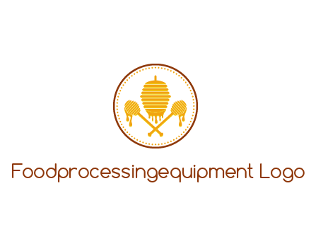 honeycomb with honey dipper logo