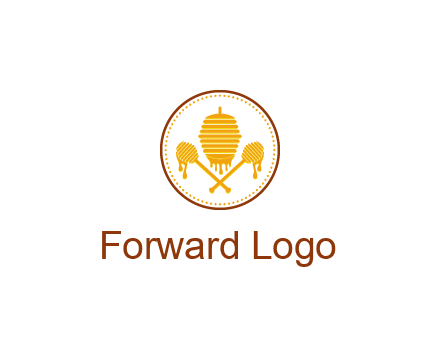 honeycomb with honey dipper logo
