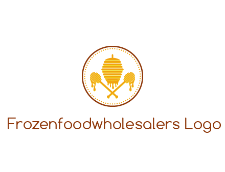 honeycomb with honey dipper logo