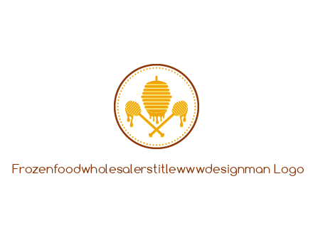 honeycomb with honey dipper logo