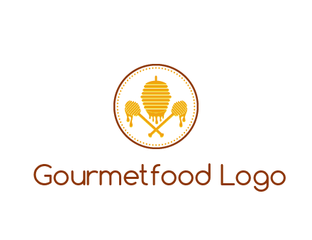 honeycomb with honey dipper logo