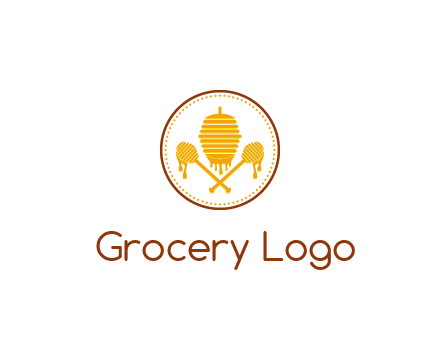 honeycomb with honey dipper logo