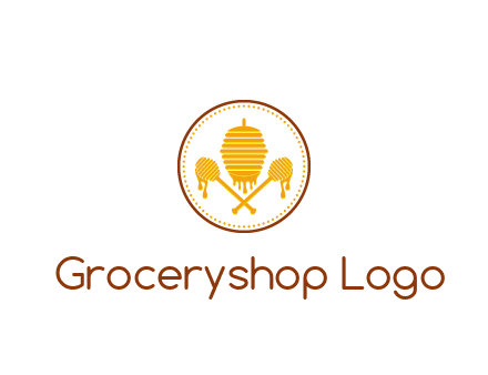 honeycomb with honey dipper logo