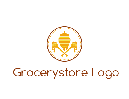 honeycomb with honey dipper logo