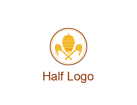 honeycomb with honey dipper logo