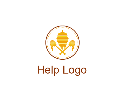 honeycomb with honey dipper logo
