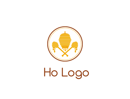 honeycomb with honey dipper logo