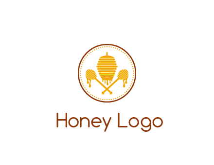 honeycomb with honey dipper logo