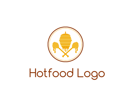 honeycomb with honey dipper logo