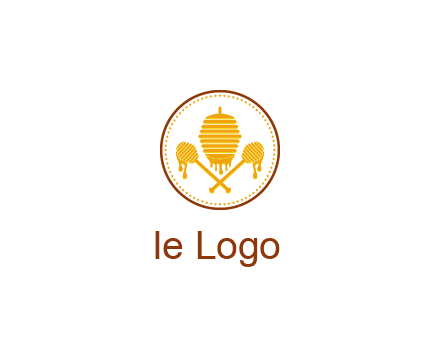 honeycomb with honey dipper logo