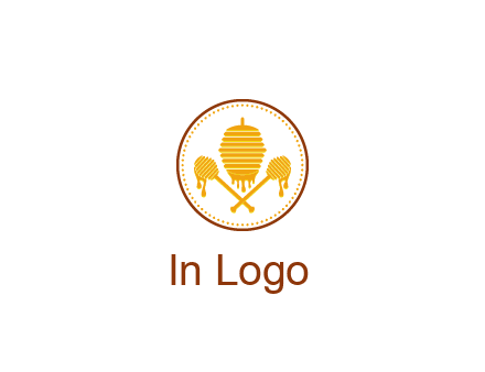 honeycomb with honey dipper logo