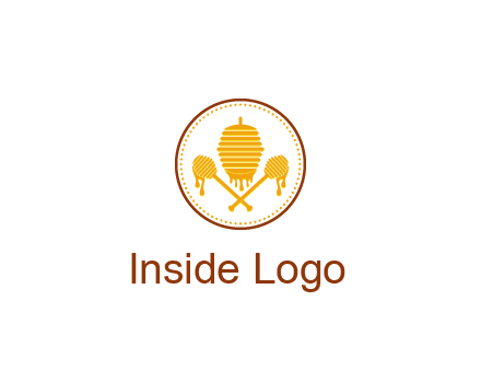 honeycomb with honey dipper logo