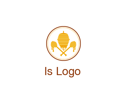 honeycomb with honey dipper logo