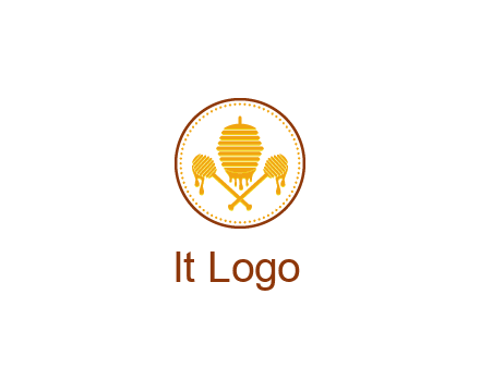 honeycomb with honey dipper logo
