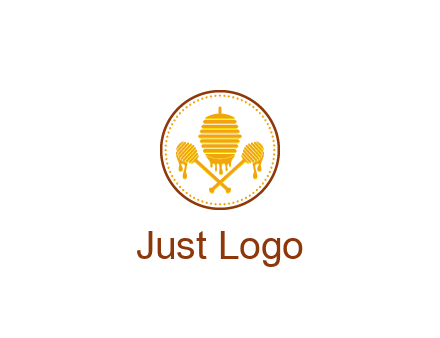 honeycomb with honey dipper logo