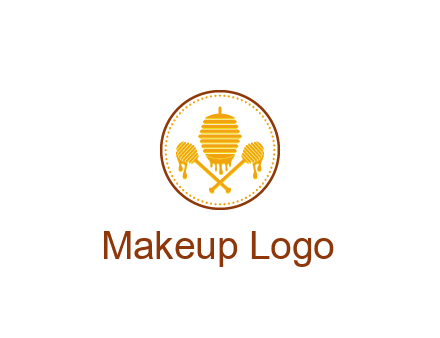 honeycomb with honey dipper logo