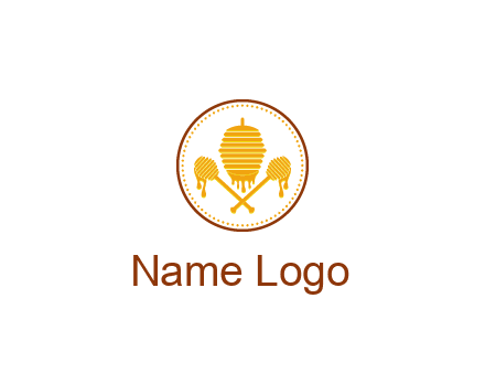 honeycomb with honey dipper logo