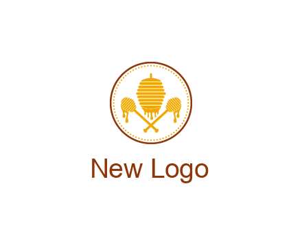 honeycomb with honey dipper logo