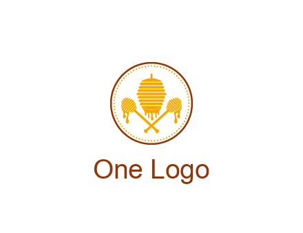 honeycomb with honey dipper logo