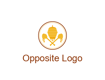 honeycomb with honey dipper logo