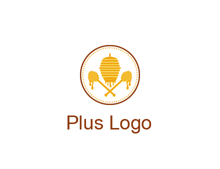 honeycomb with honey dipper logo