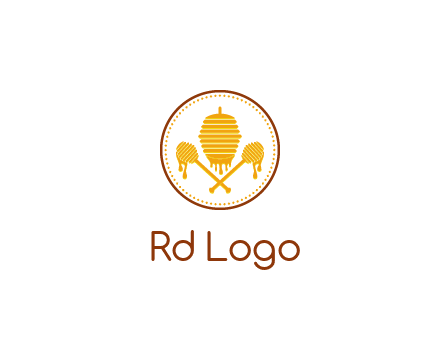 honeycomb with honey dipper logo