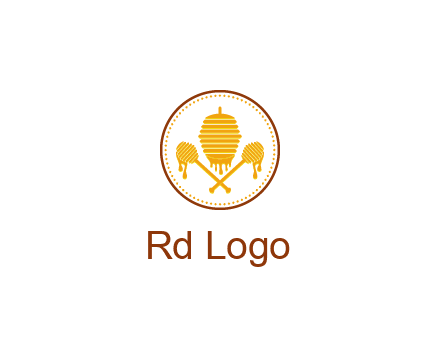 honeycomb with honey dipper logo