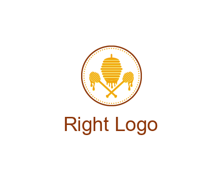honeycomb with honey dipper logo