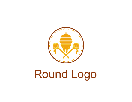 honeycomb with honey dipper logo