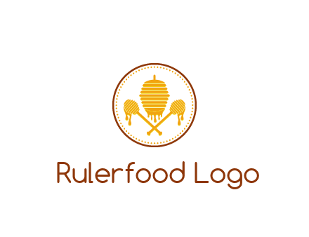 honeycomb with honey dipper logo