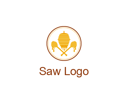 honeycomb with honey dipper logo
