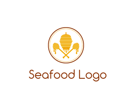 honeycomb with honey dipper logo