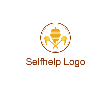 honeycomb with honey dipper logo