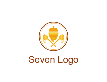 honeycomb with honey dipper logo