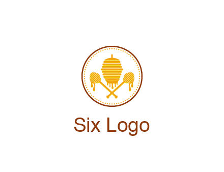 honeycomb with honey dipper logo