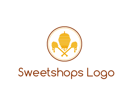 honeycomb with honey dipper logo
