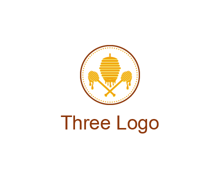honeycomb with honey dipper logo
