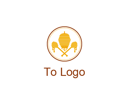 honeycomb with honey dipper logo