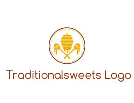 honeycomb with honey dipper logo