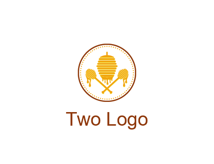 honeycomb with honey dipper logo