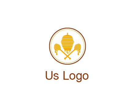 honeycomb with honey dipper logo