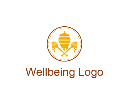 honeycomb with honey dipper logo